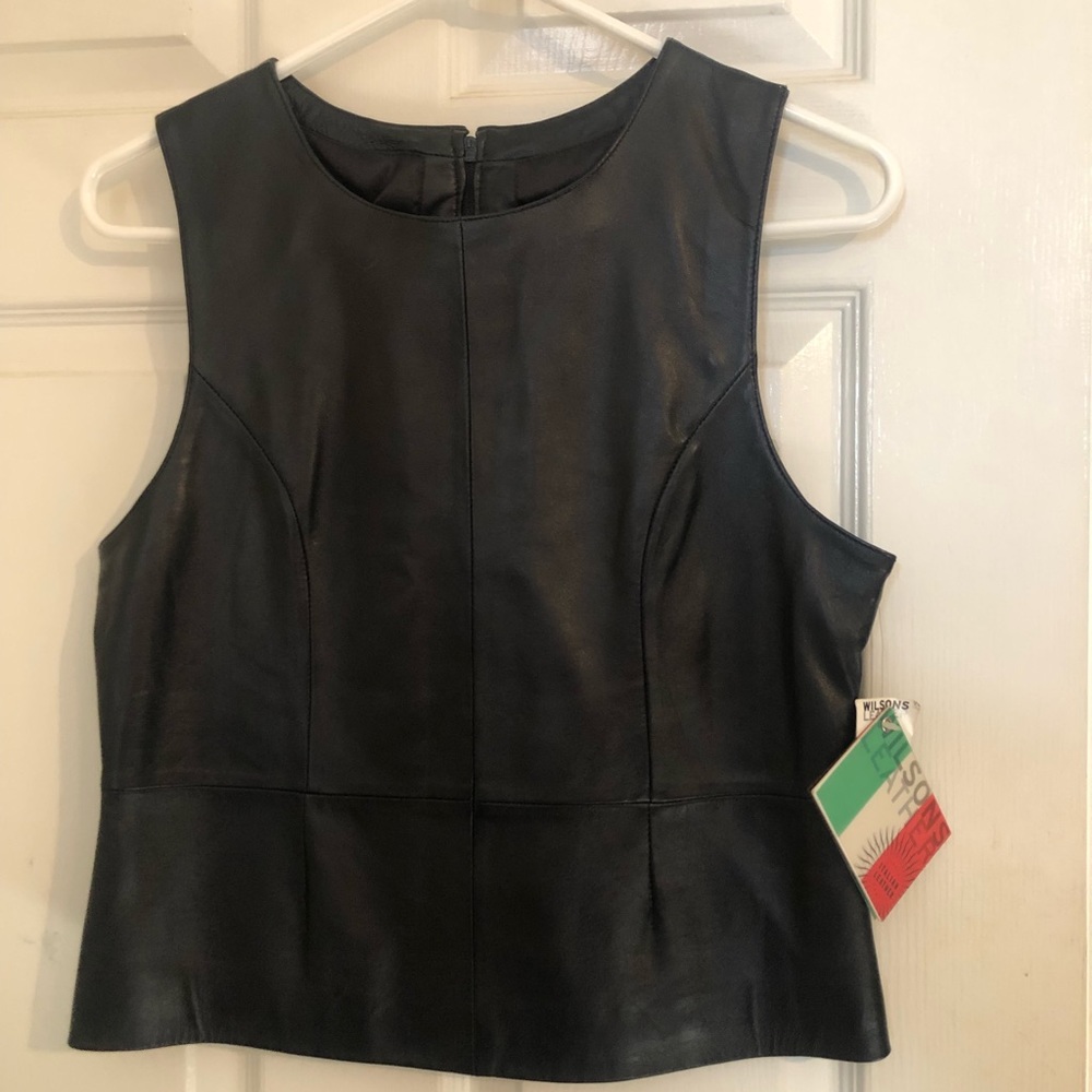 NWT WILSONS LEATHER SLEEVELESS TOP SIZE MEDIUM